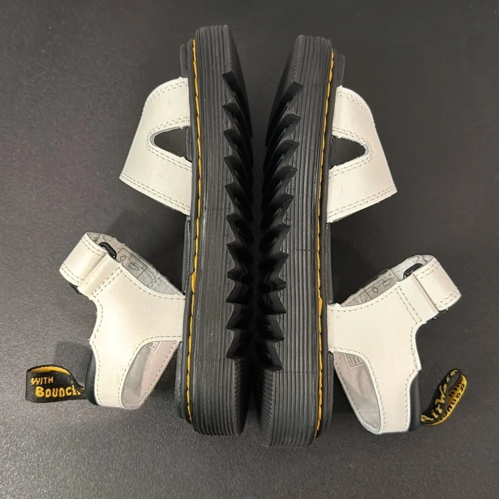Dr. Martens Vossie Kids White T Lamper Leather Sandals Size 1 New